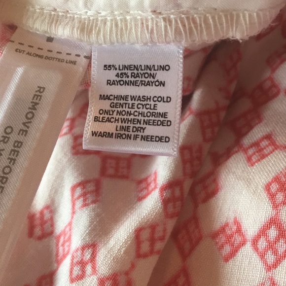 NWT Loft white and pink linen mix skirt - Picture 4 of 5